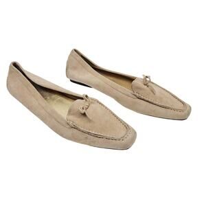 Prada Beige Suede Leather Pointed Loafers Made in Italy Size 39